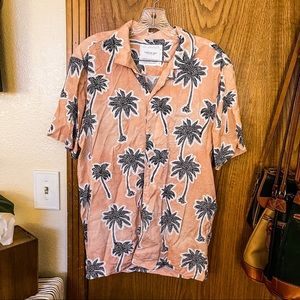 Cactus Man Peach Palm Tree Button Up Top